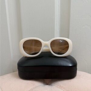 Coach Tabby Icon Milky White Oval Sunglasses